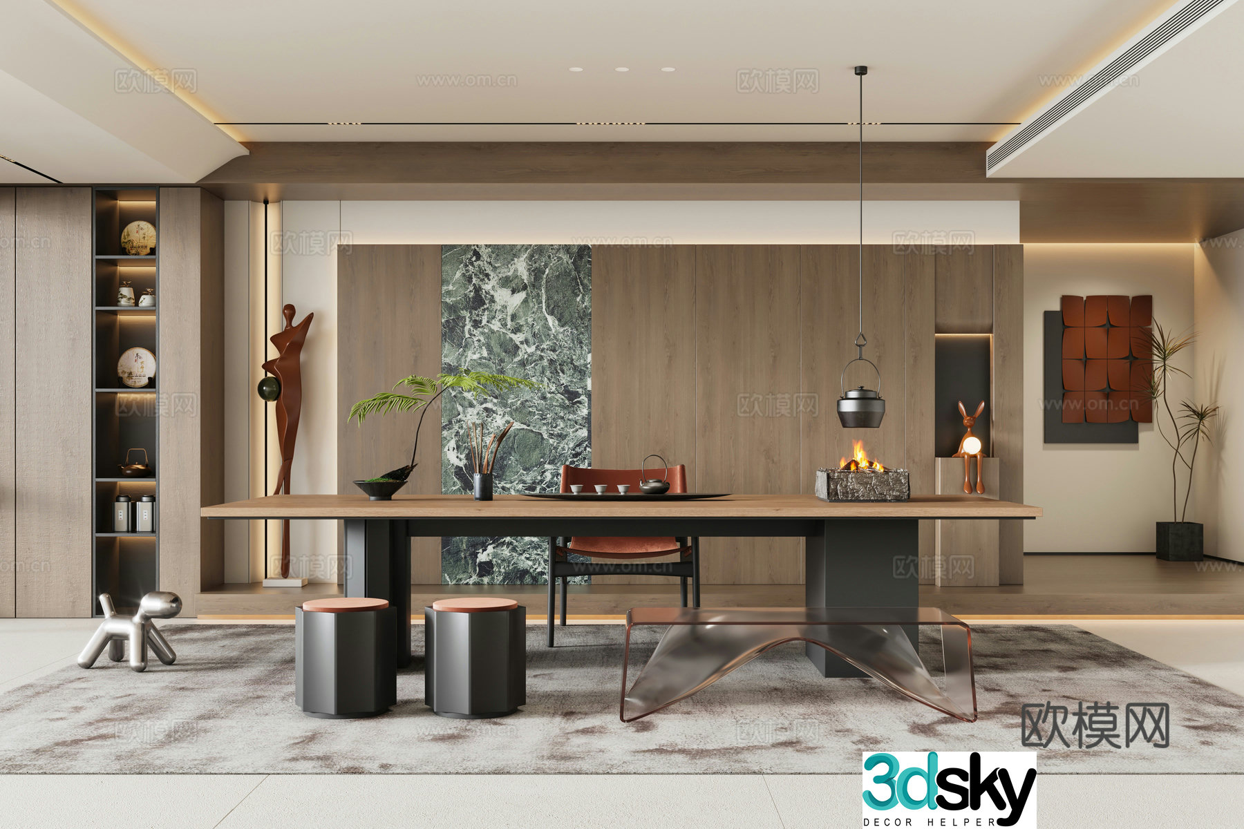 Italian tea room 3d model
