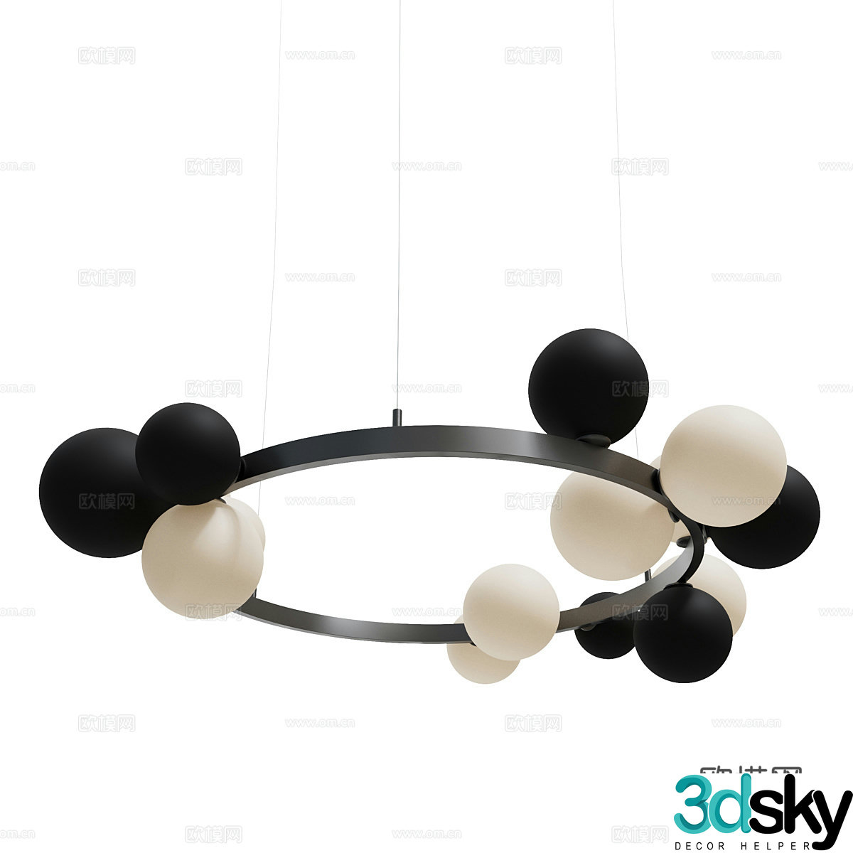 Modern simple chandelier dining chandelier living room chandelier 3d model
