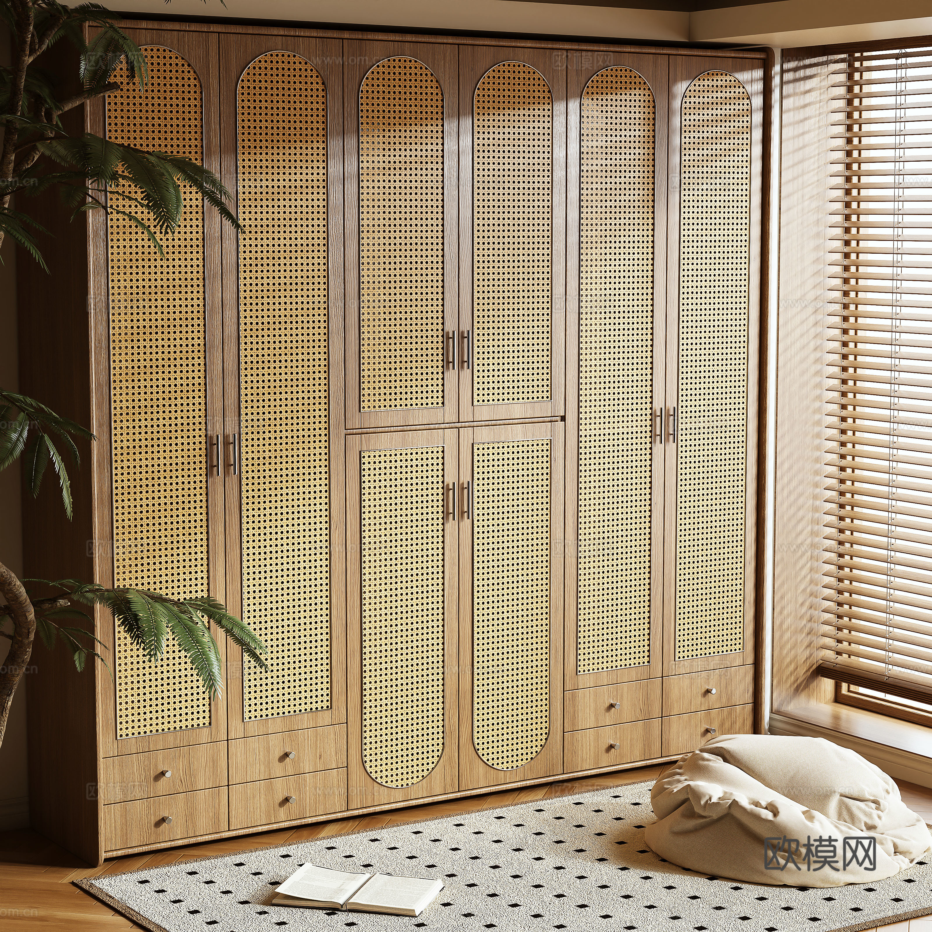 Middle-aged wind wardrobe 3d model