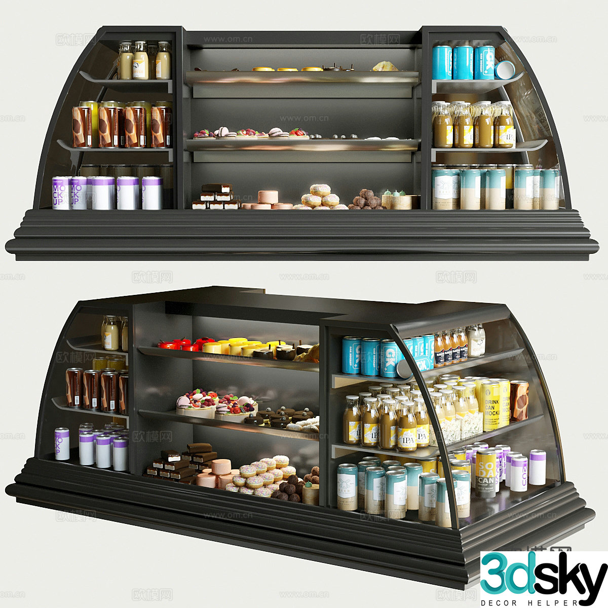 Supermarket shelves 3d model