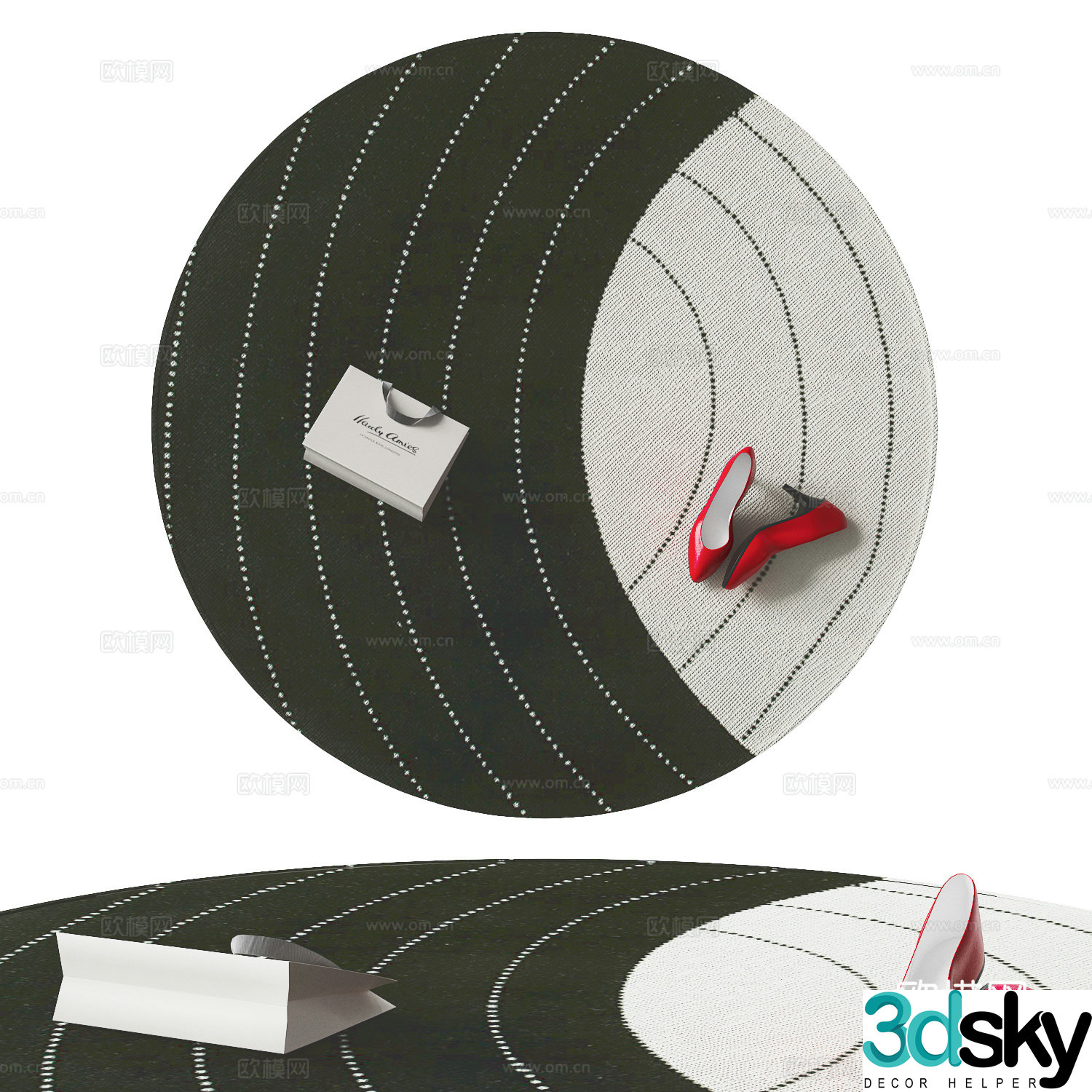 Modern round carpet 3d model