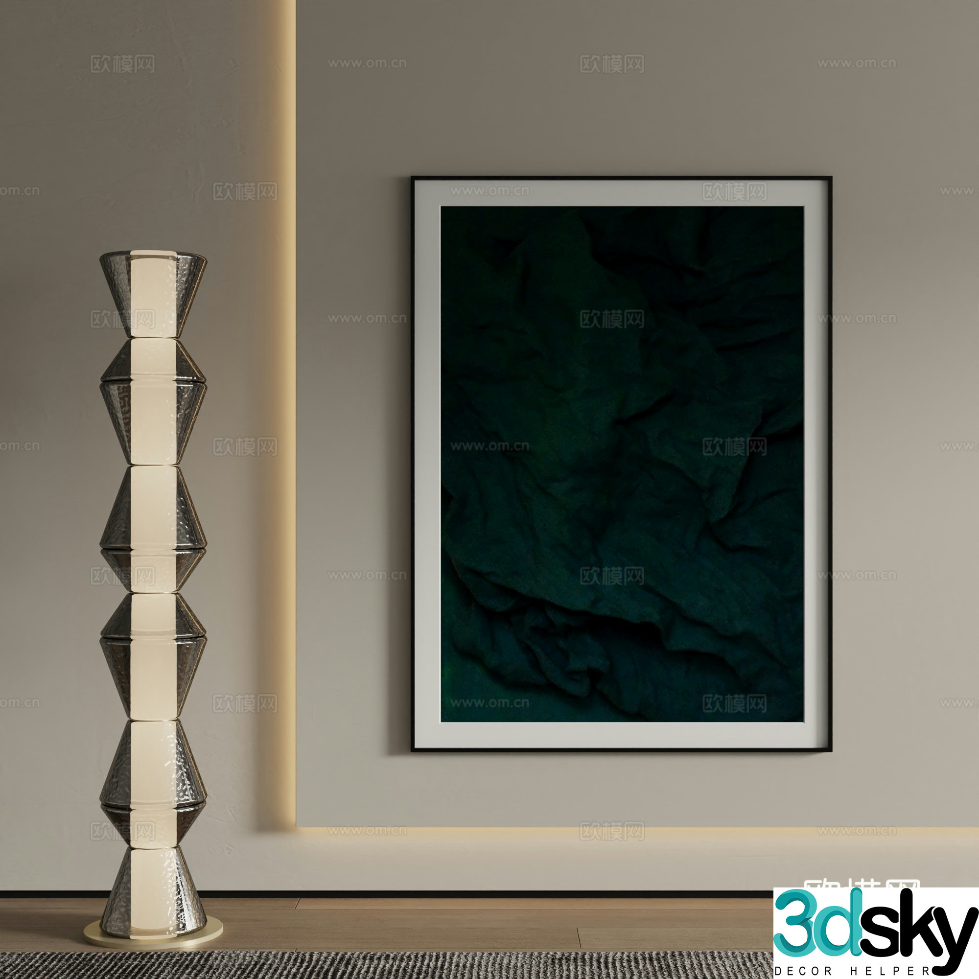 Modern abstract painting Decorative painting 3d model