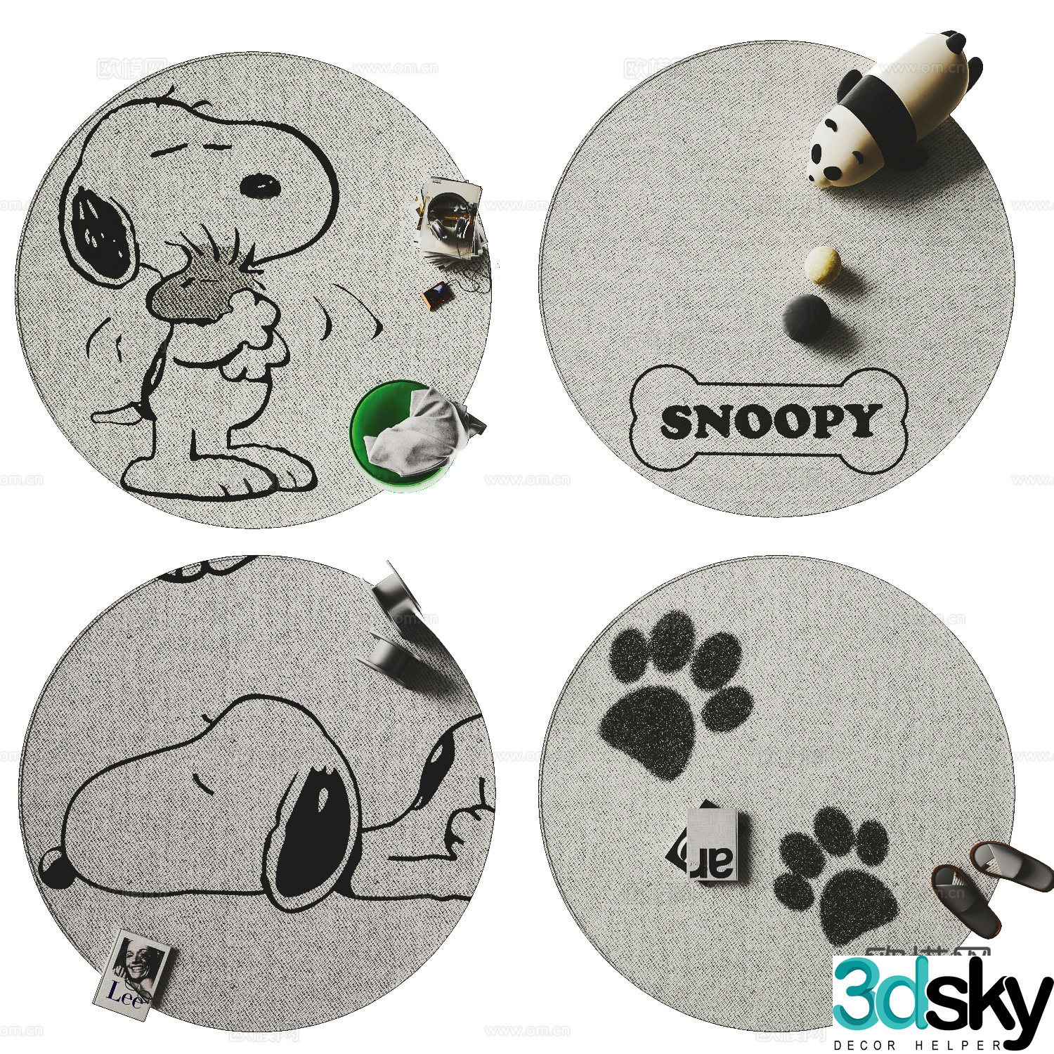 Modern children’s carpet Round carpet 3d model