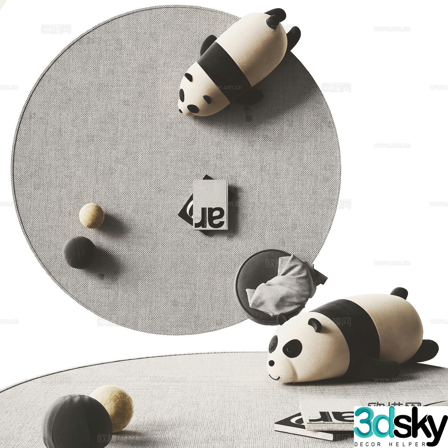 Modern children’s carpet Round carpet 3d model