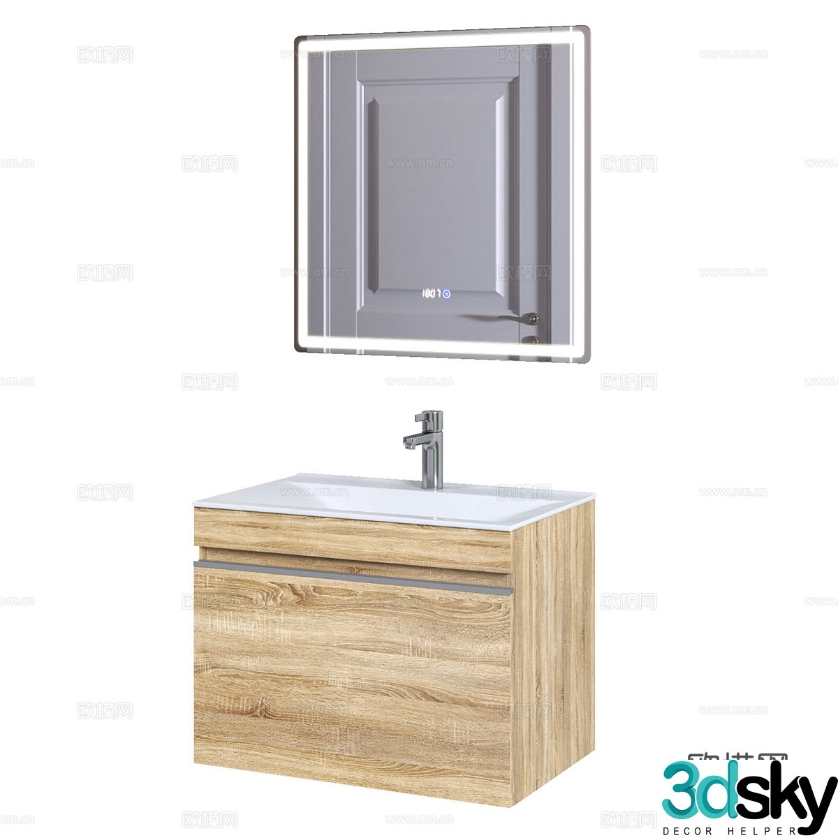 Nordic Bathroom Cabinet Wash Power Basin 3D Model