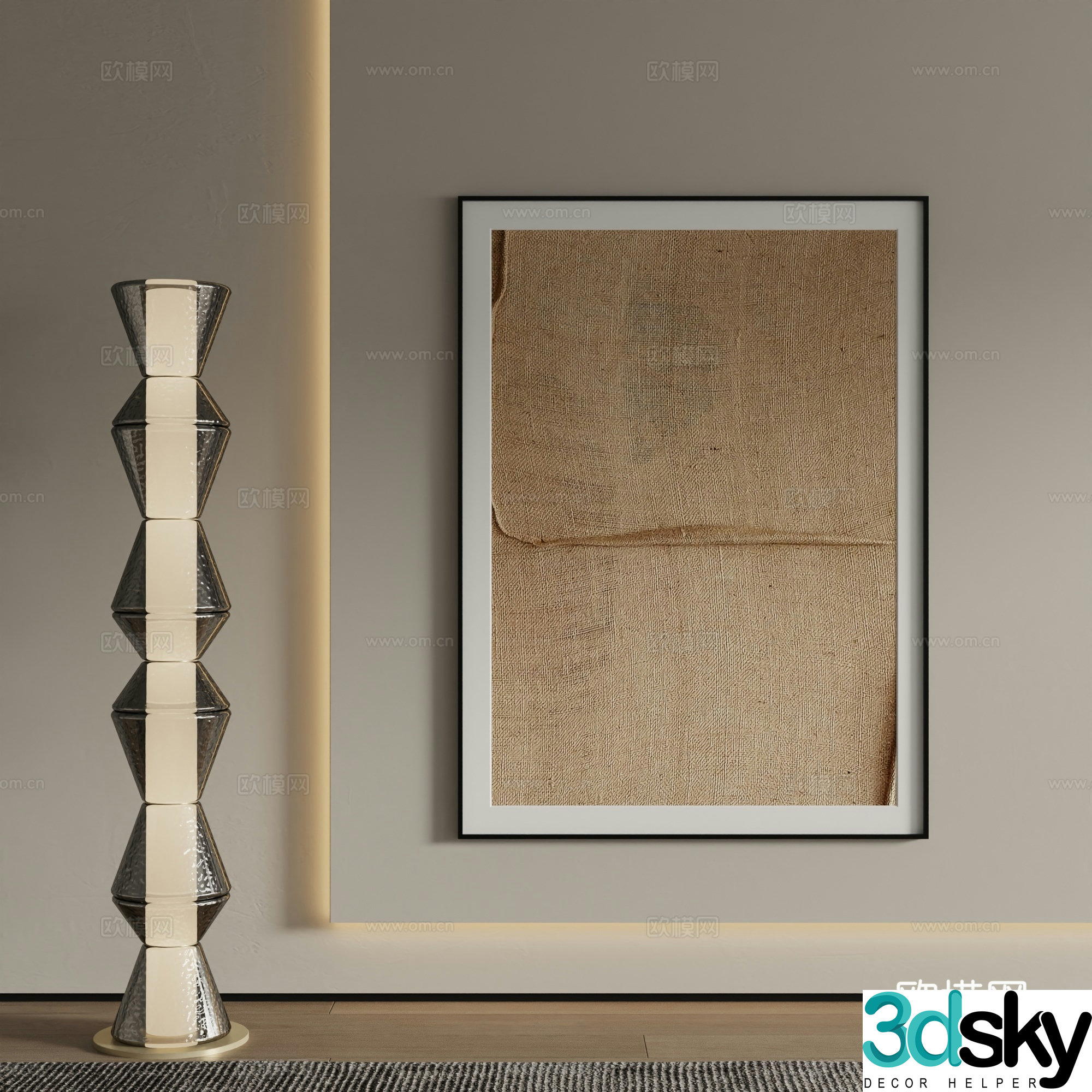 Modern abstract painting Decorative painting 3d model