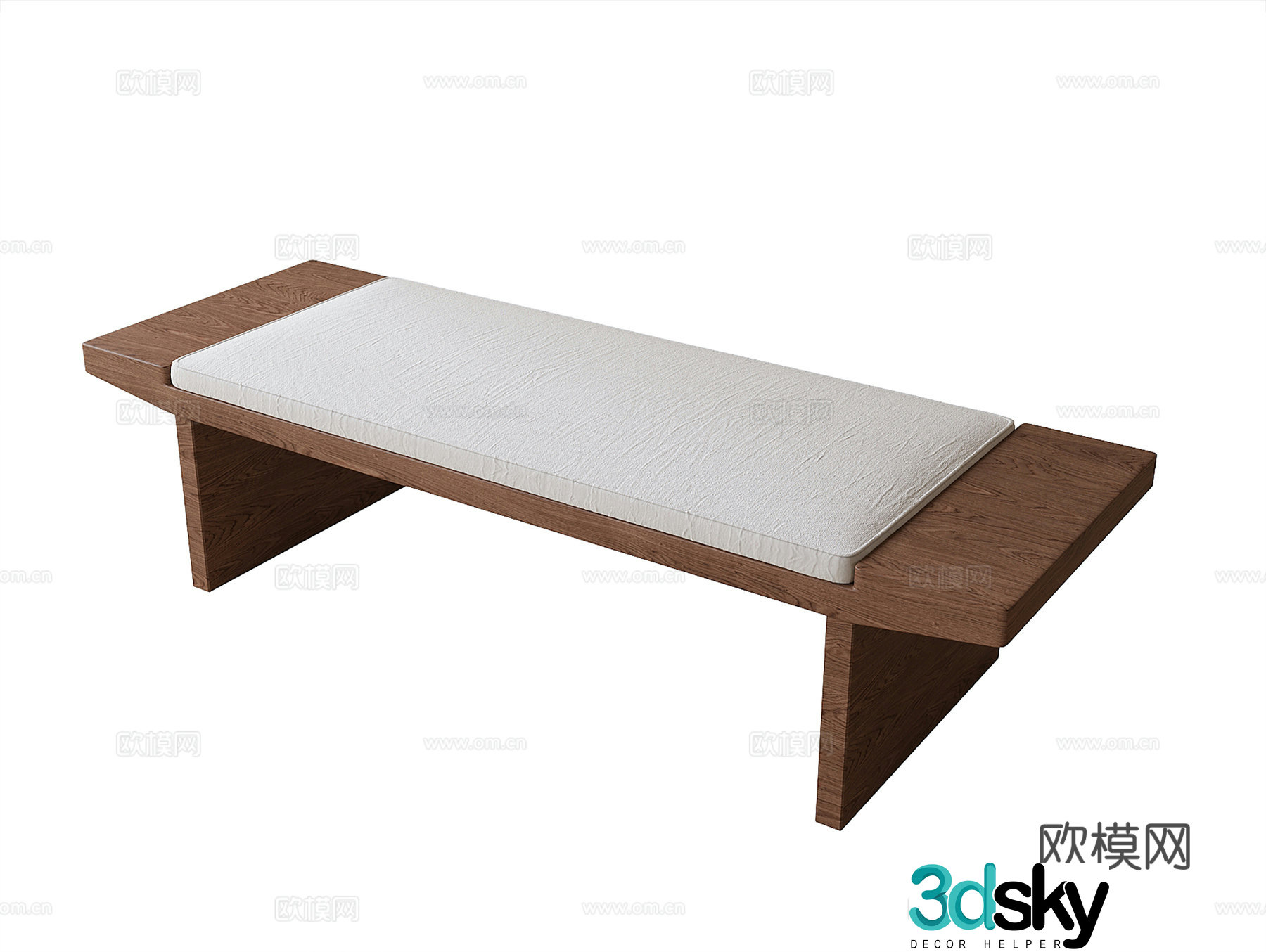 Modern bed end stool bench 3d model