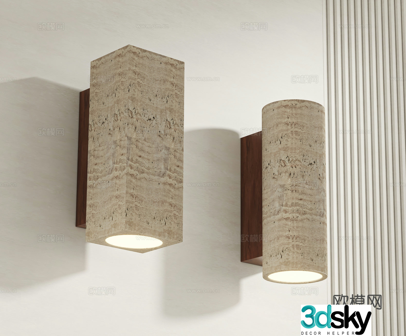 Wasabi cave stone wall lamp 3d model