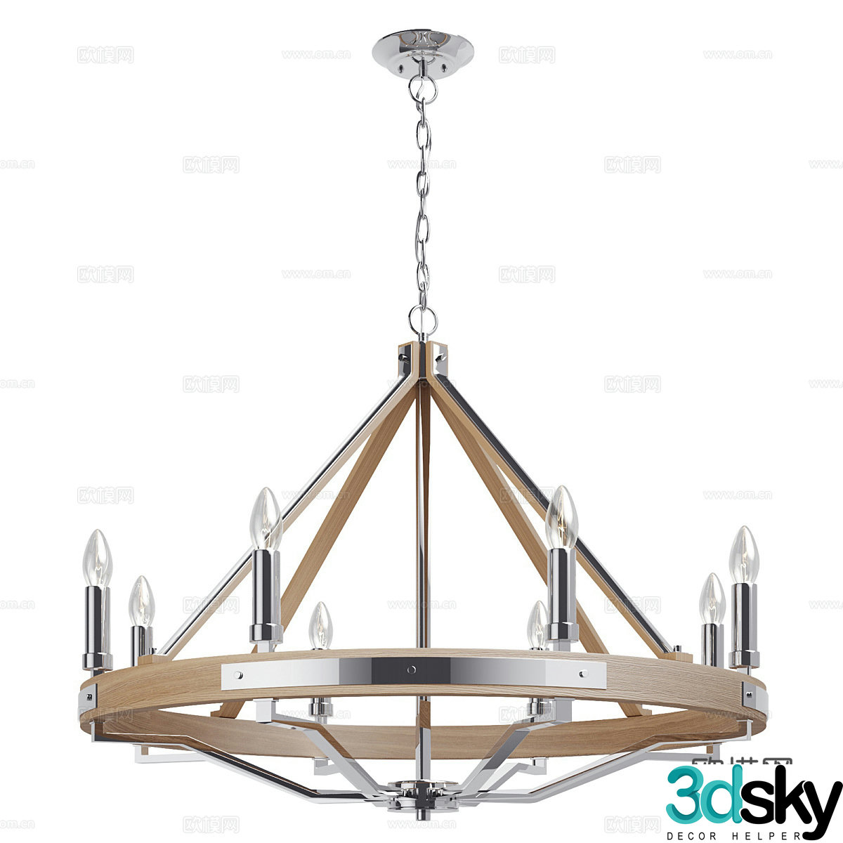 Nordic simple chandeliers dining chandeliers living room chandeliers wooden chandeliers 3D model