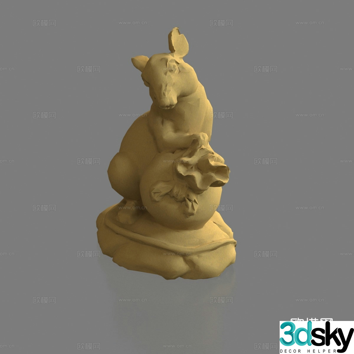 Clay sculpture Sculpture Zodiac signs Mouse ornaments Carved 3D model