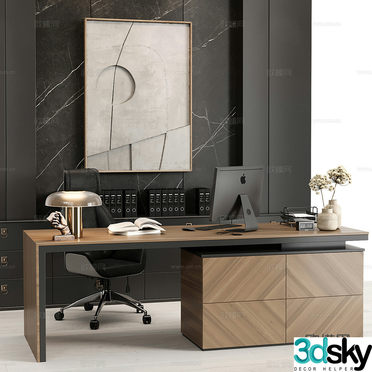 Office desk boss desk desk desk 3d model
