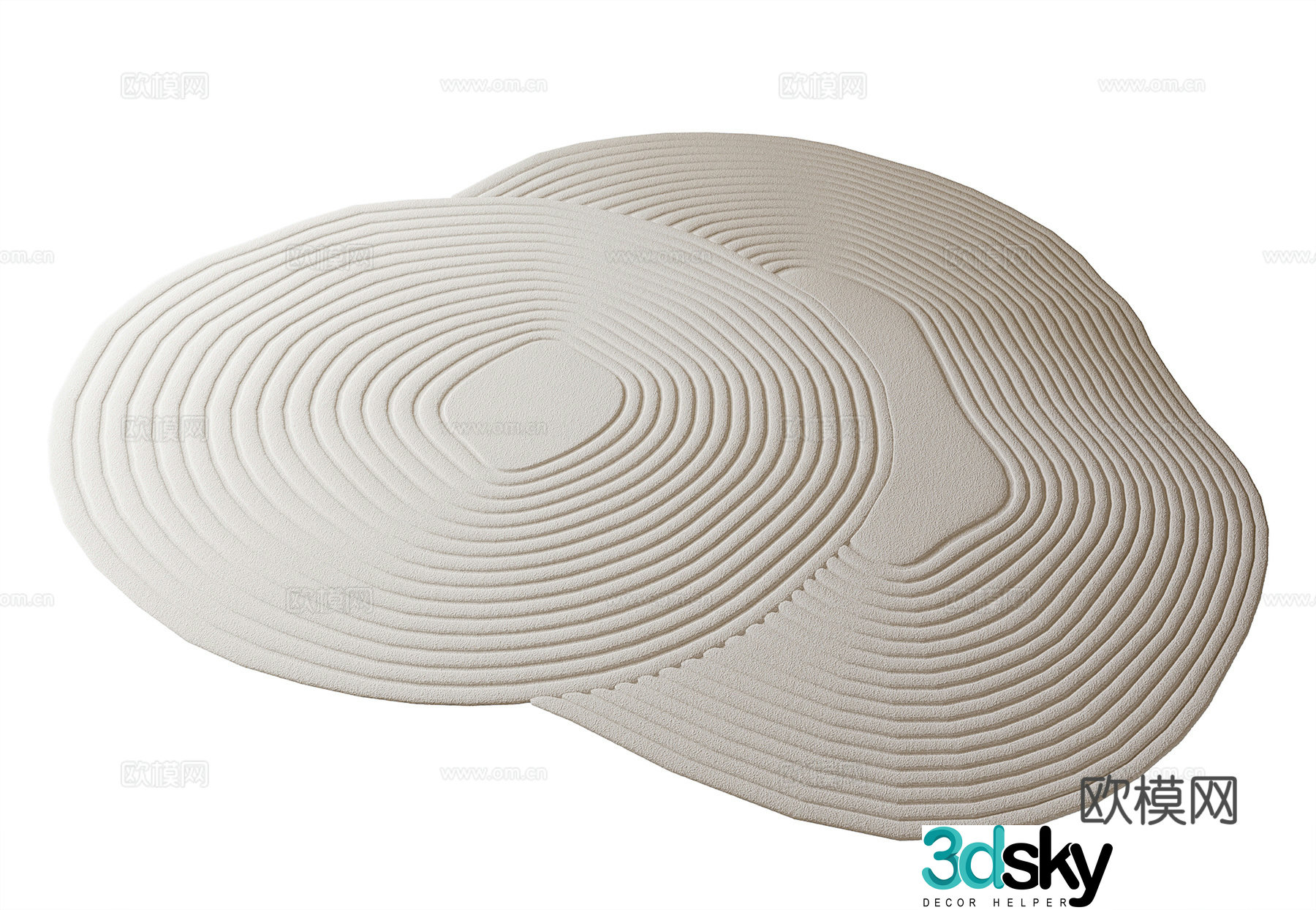 Modern shaped carpet 3d model