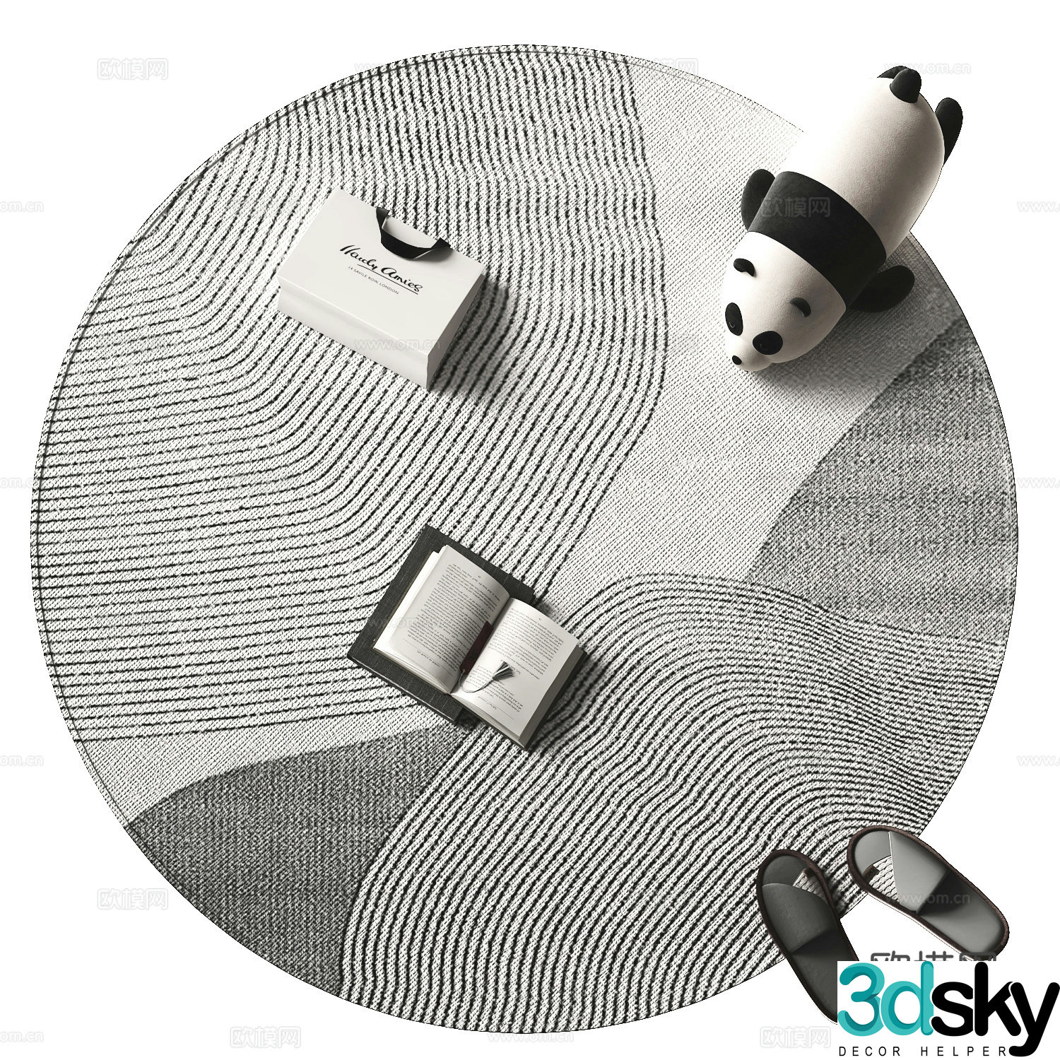Modern round carpet 3d model