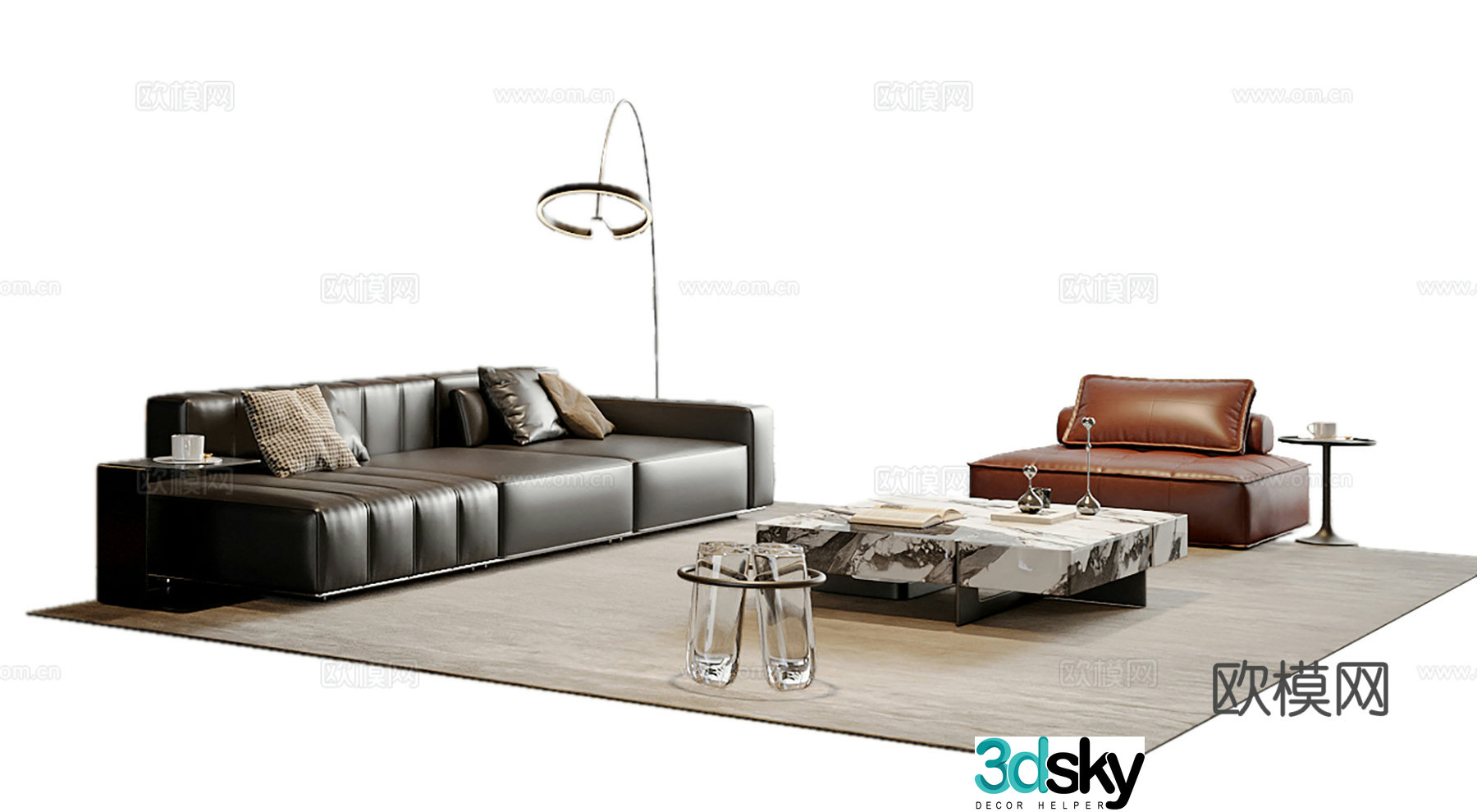 Italian combination sofa 3D model