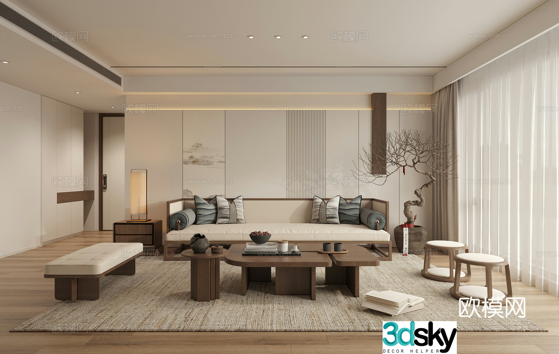 New Chinese living room 3D model