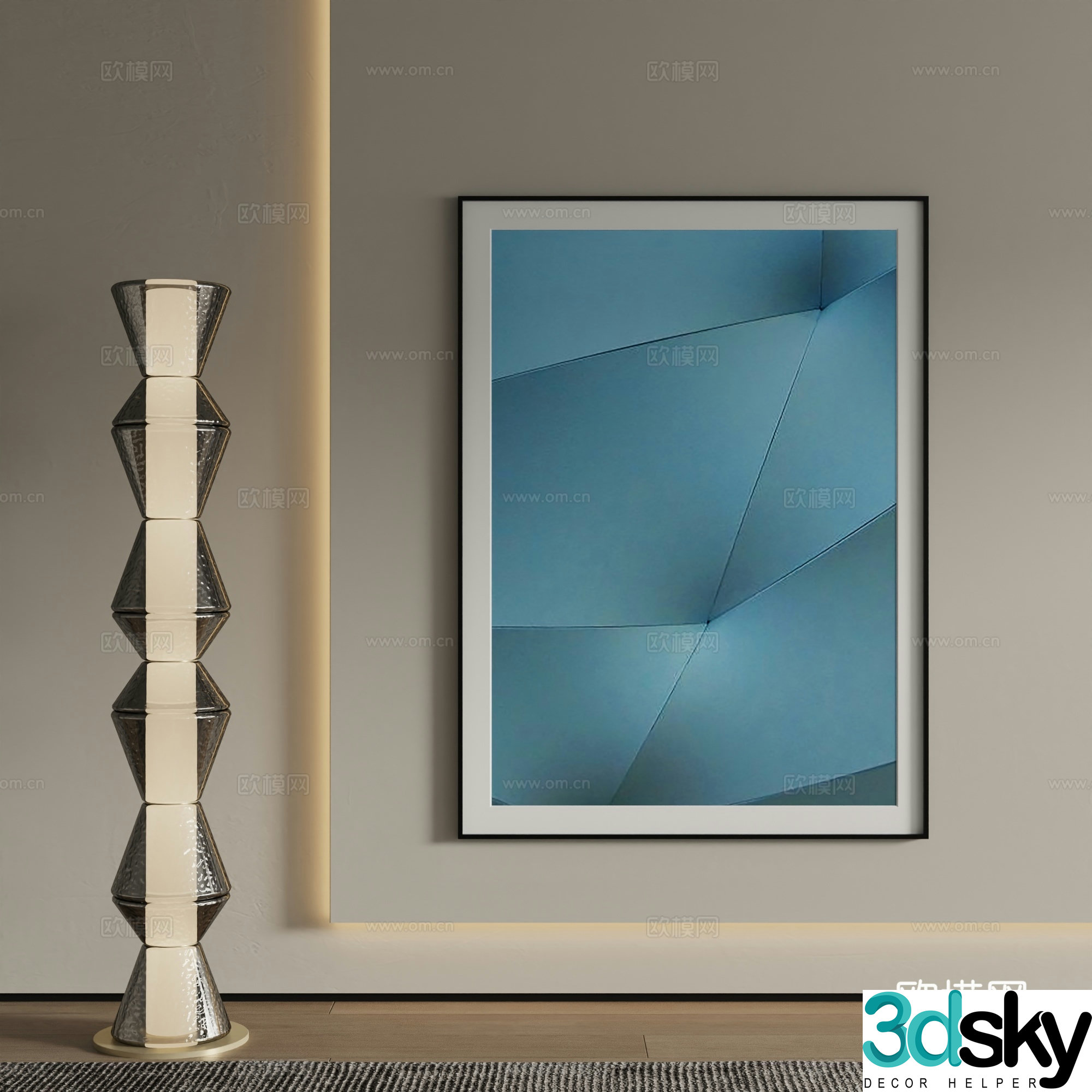 Modern abstract painting Decorative painting 3d model