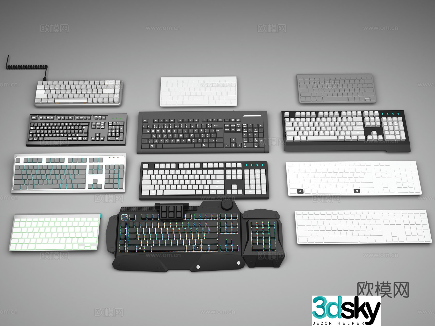 Keyboard mechanical keyboard Apple keyboard wireless keyboard notebook keyboard computer keyboard 3D model