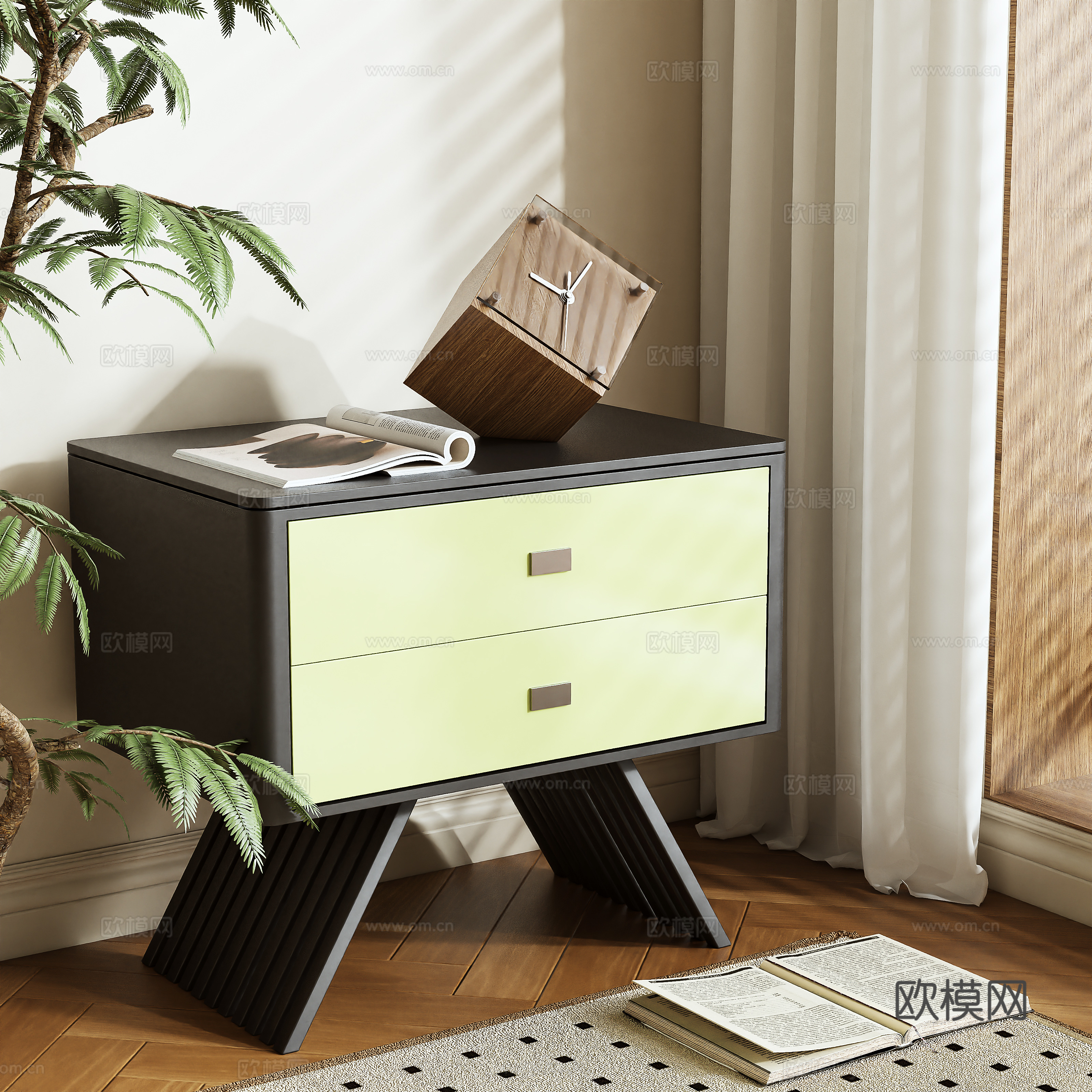 Modern bedside table 3D model