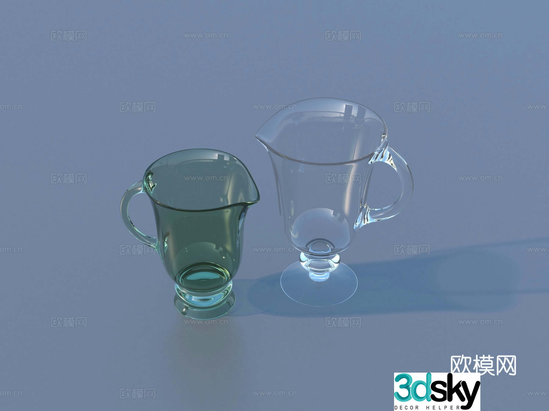Glass cup daily necessities 3d model
