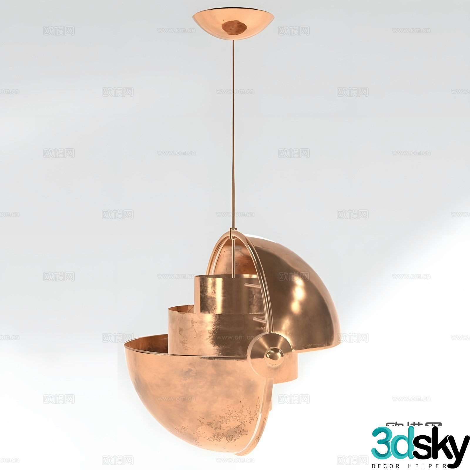 Light luxury chandeliers 3D model