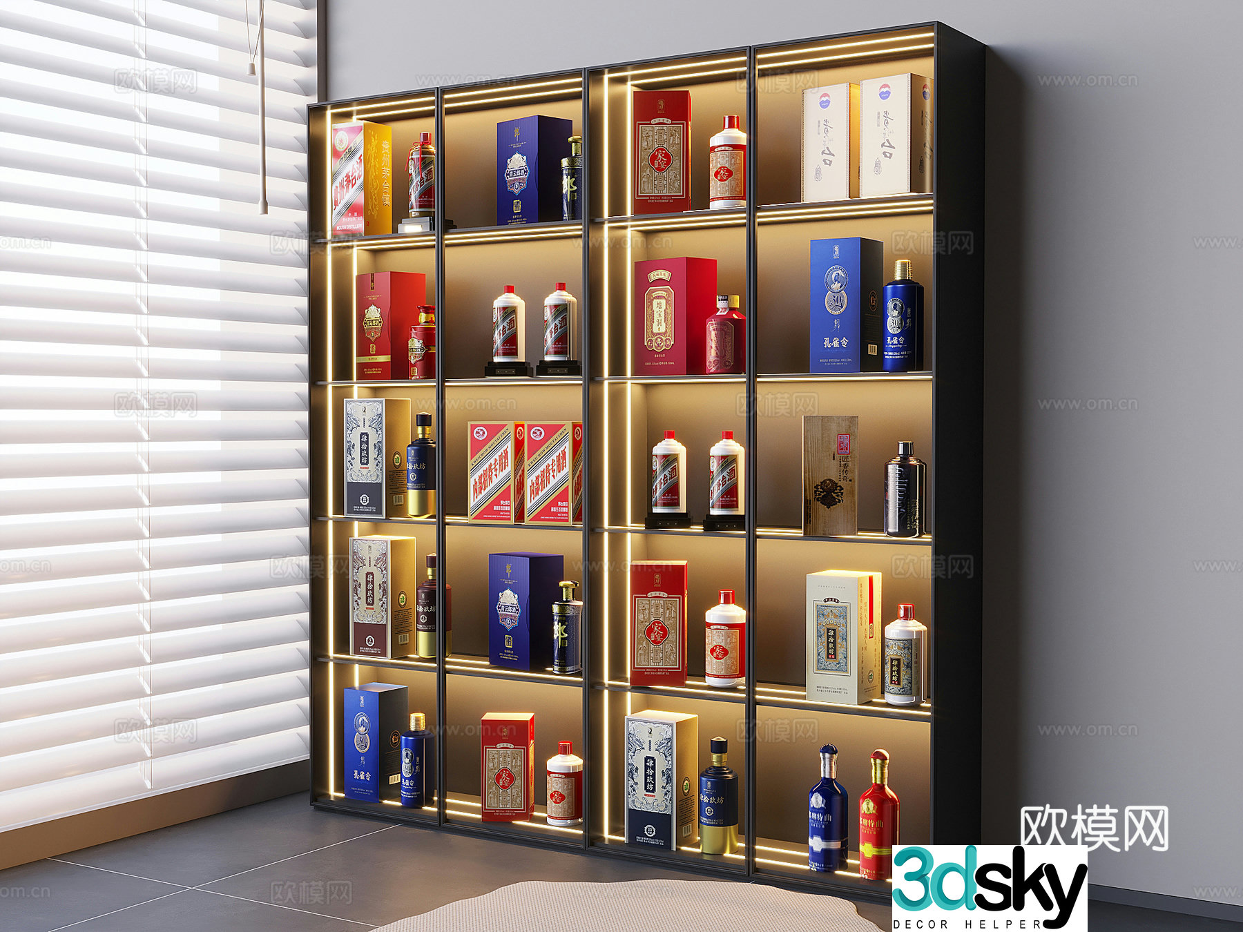Wine cabinet liquor wine bottle wine 3d model