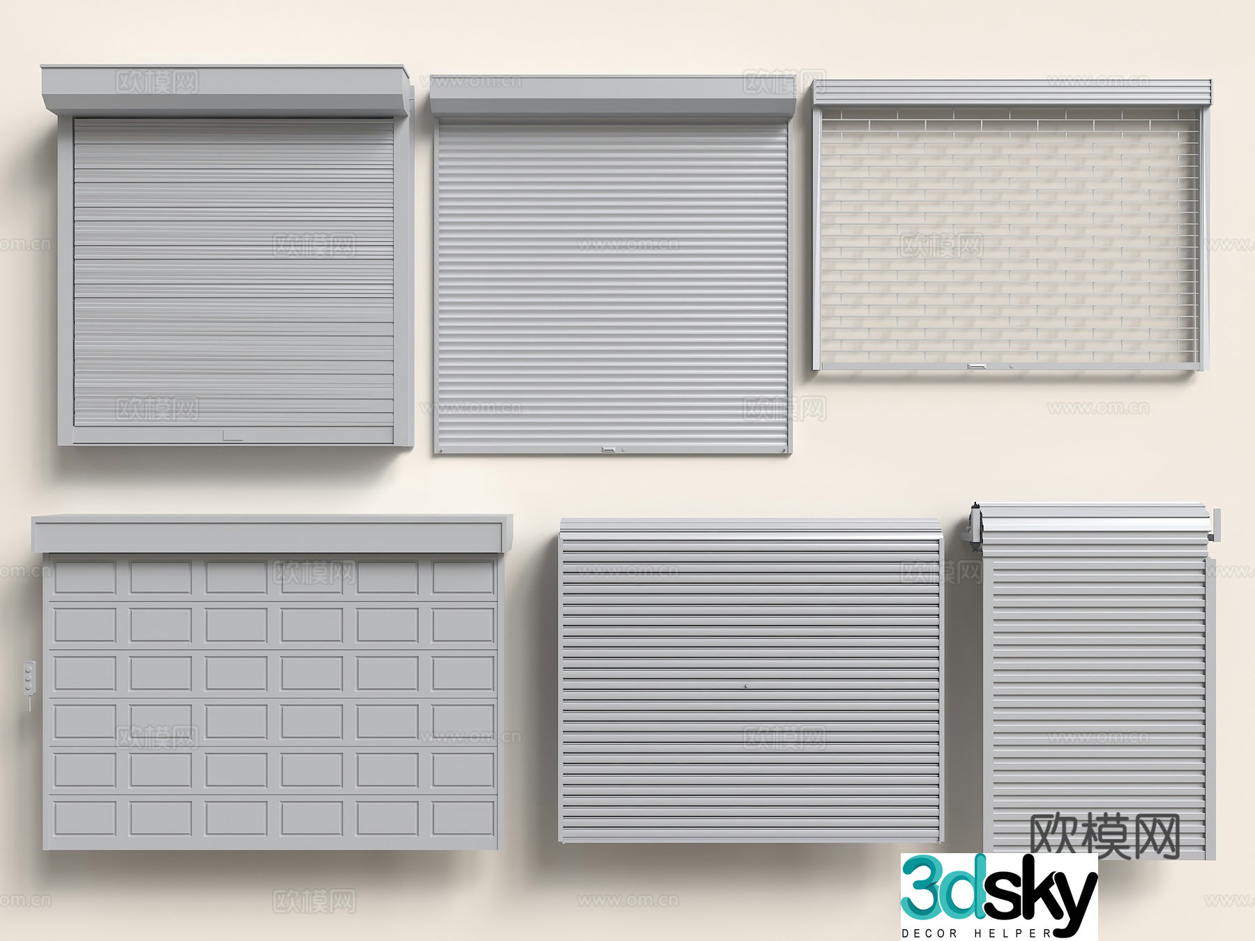 Modern roller shutter door Rolling gate Garage door Factory warehouse door 3D model