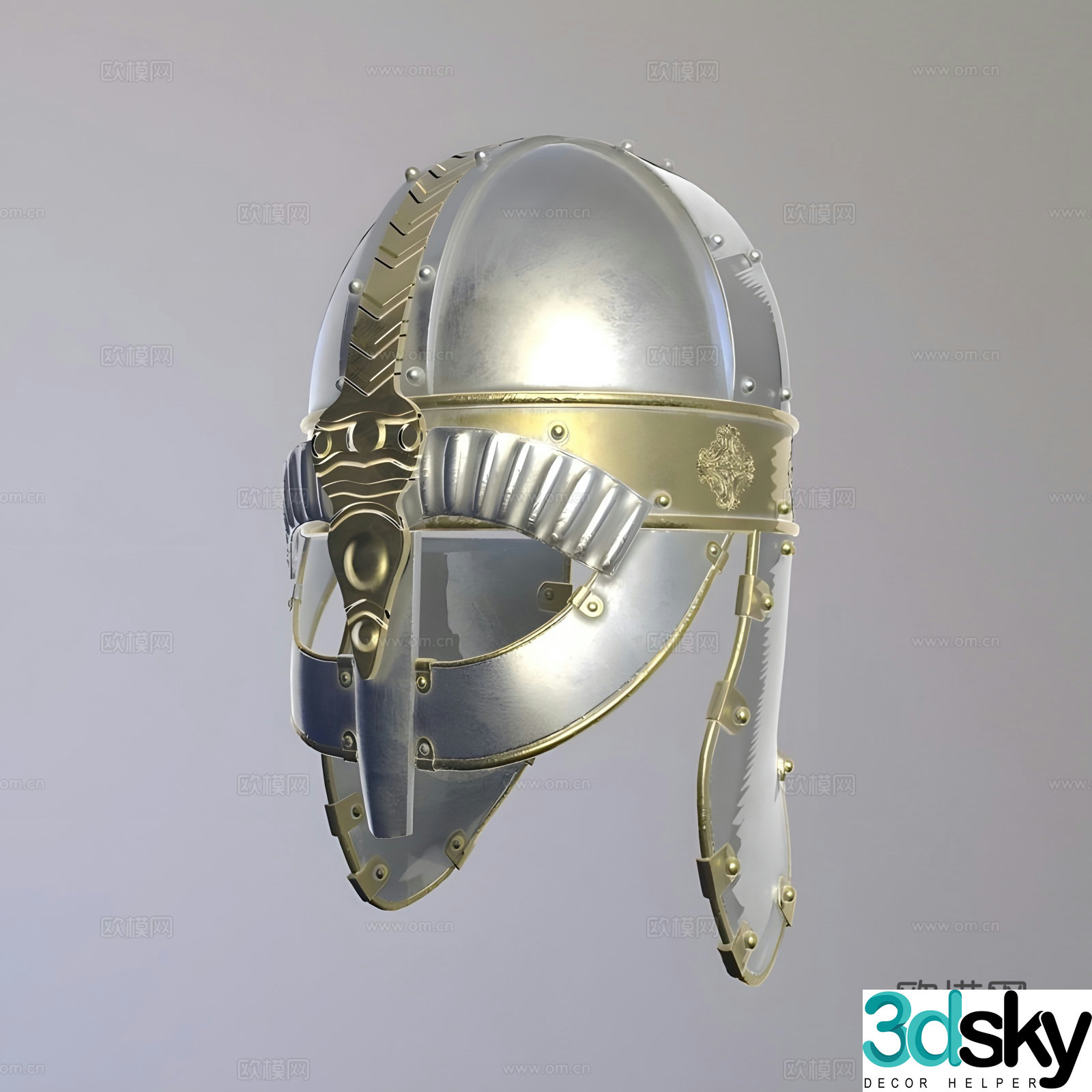Knight metal helmet 3d model