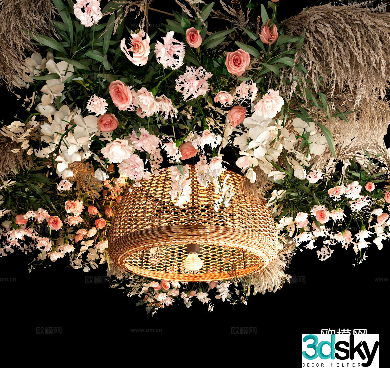 Modern floral chandeliers 3d model