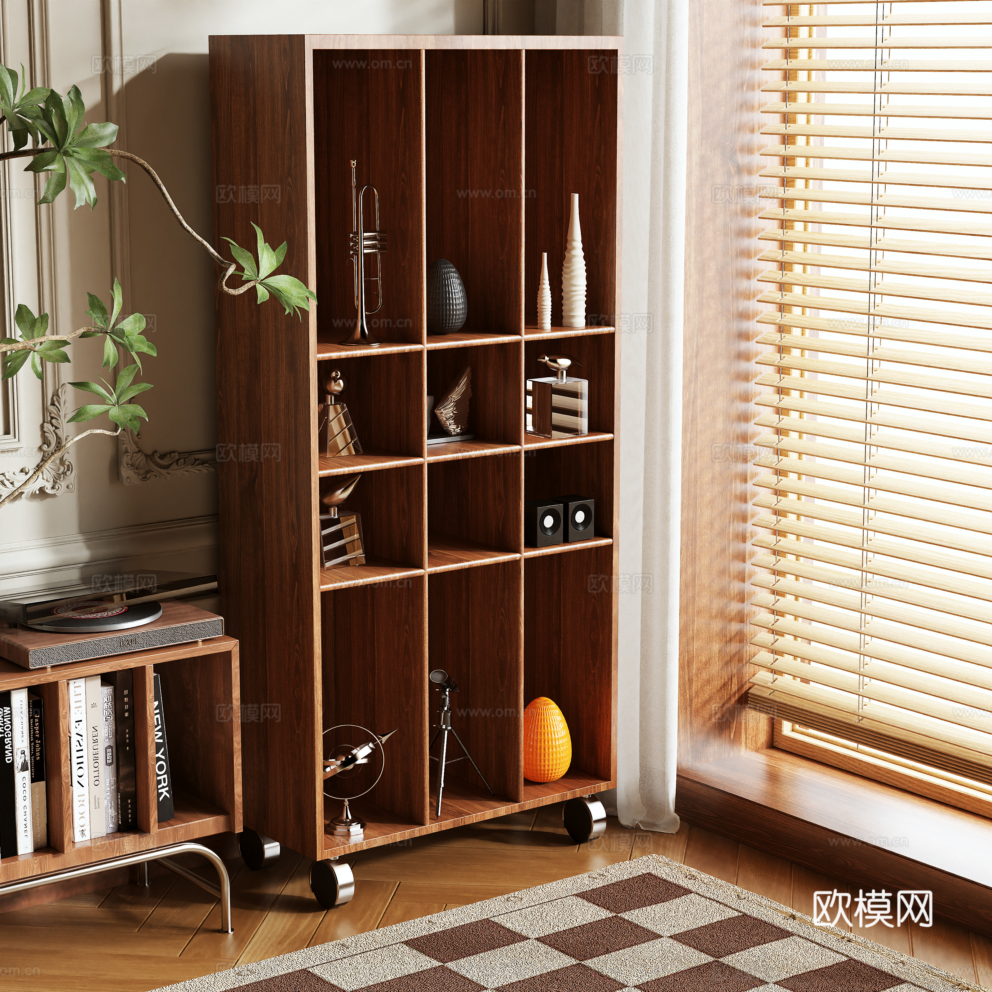 3D model of medieval style bookcase