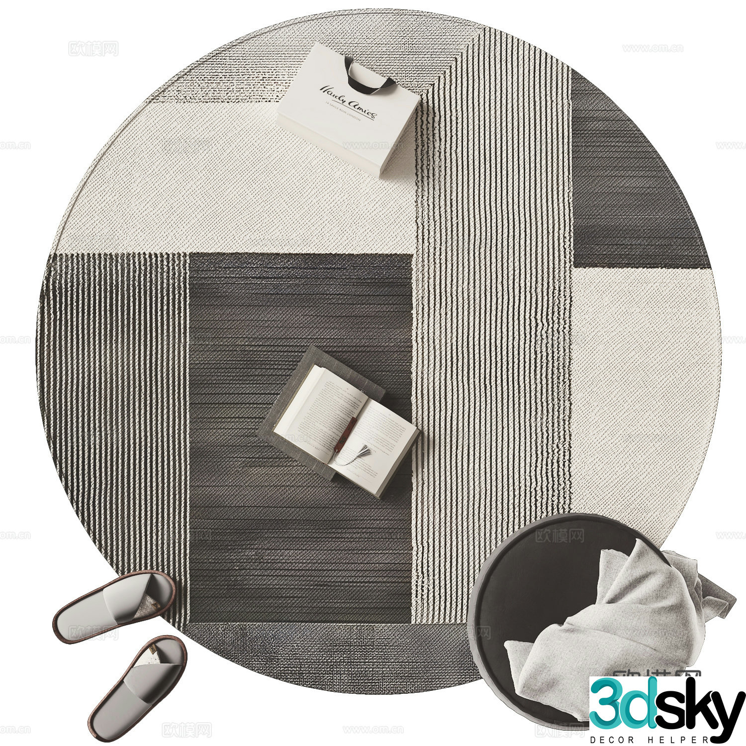 Modern round carpet 3d model