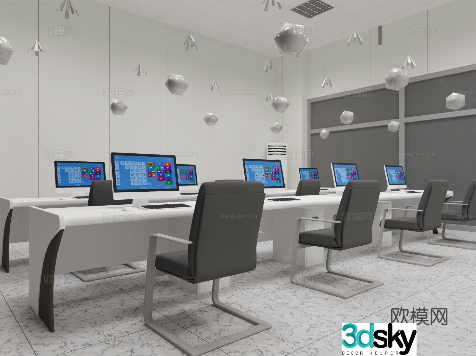 3D model of modern office office area