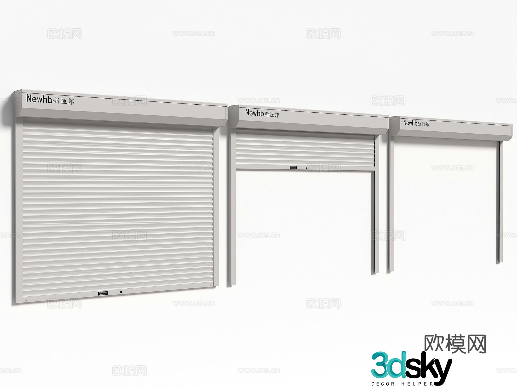 Modern roller shutter door Rolling gate Garage door Factory warehouse door 3D model