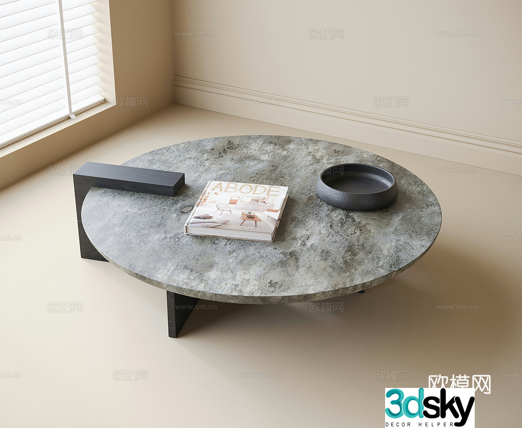 Modern round coffee table 3d model