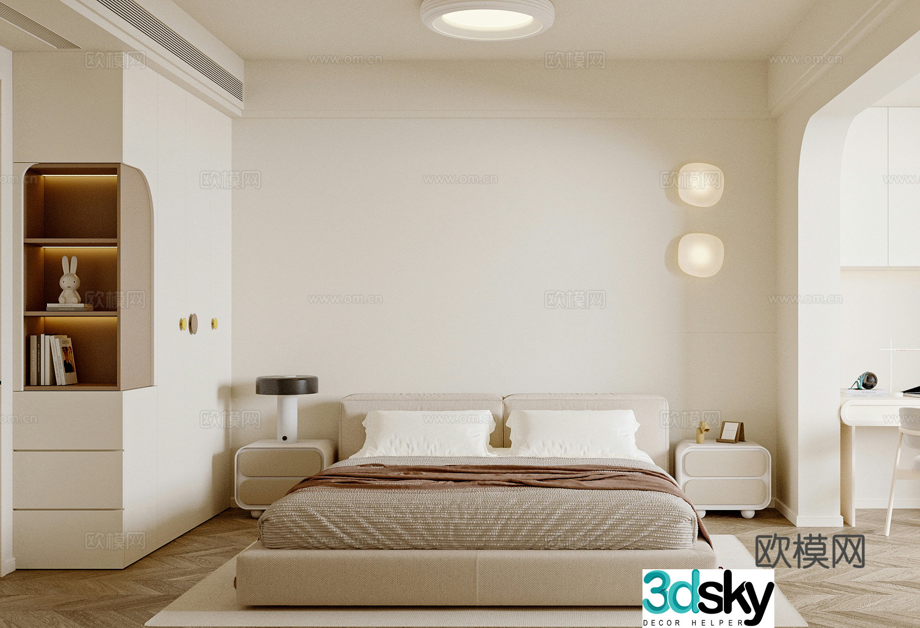 Modern bedroom master bedroom 3d model
