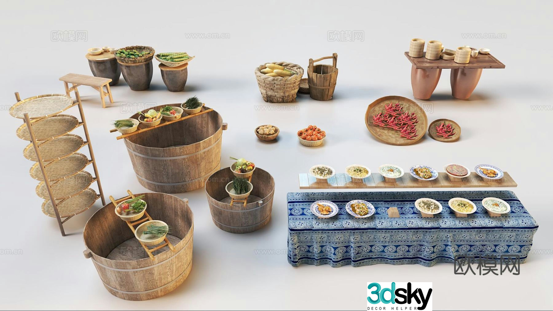 Fruit vegetables 3d model