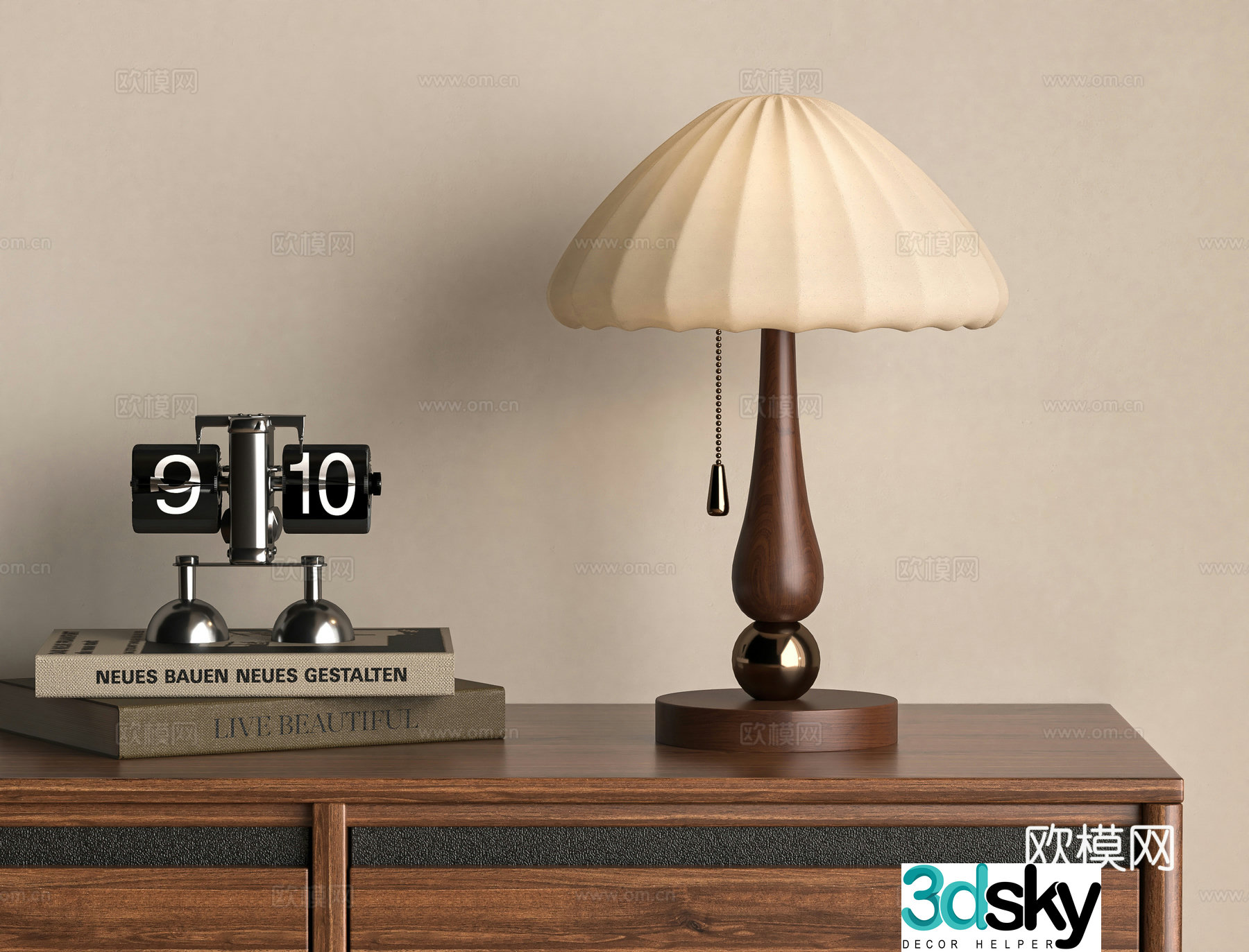 Medieval style desk lamp 3d model