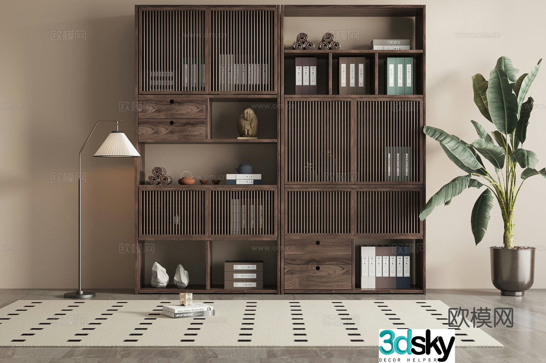 New Chinese style 3D model of Bo Gu shelf