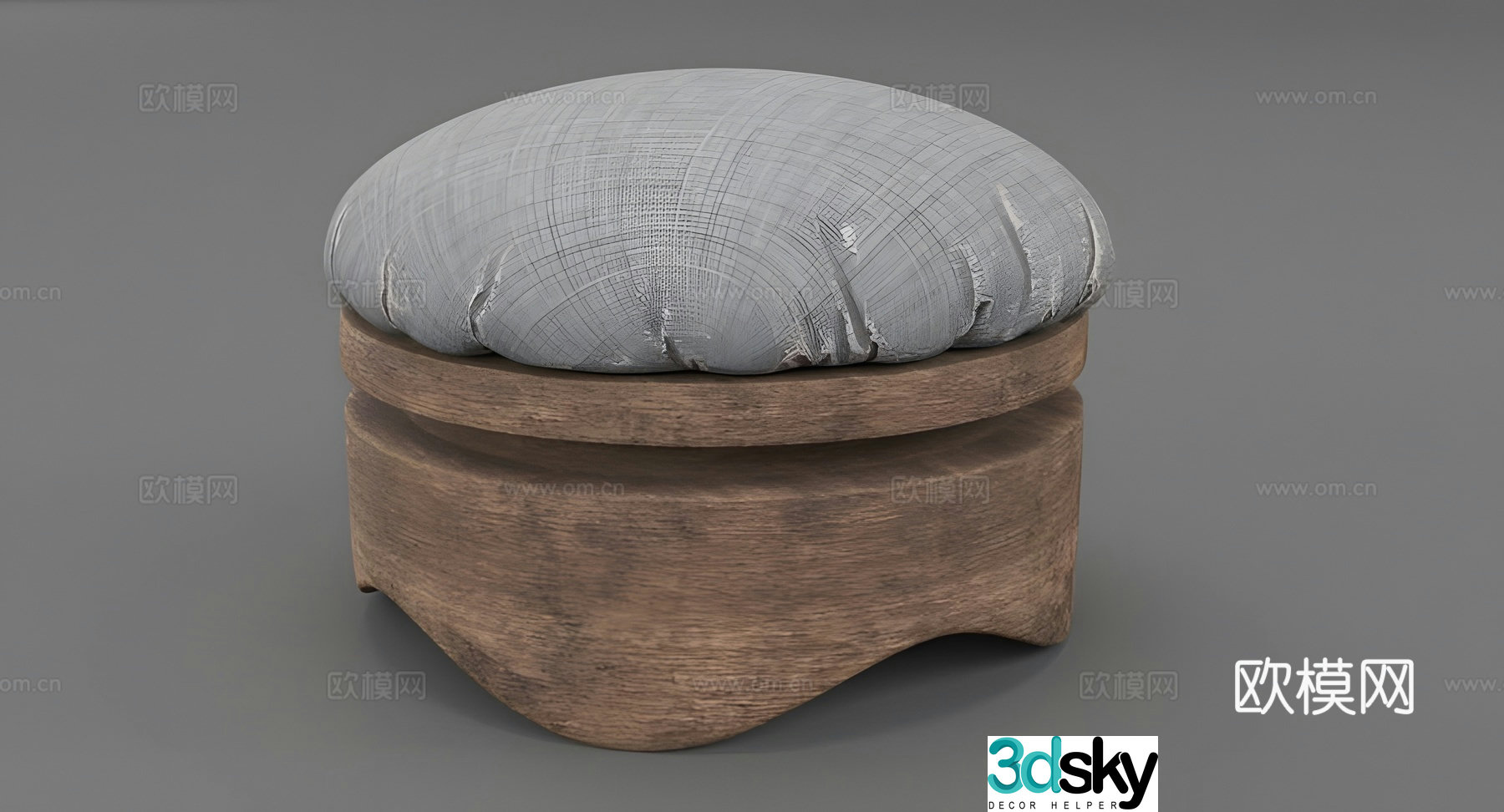 stool sofa stool old wooden chair 3d model