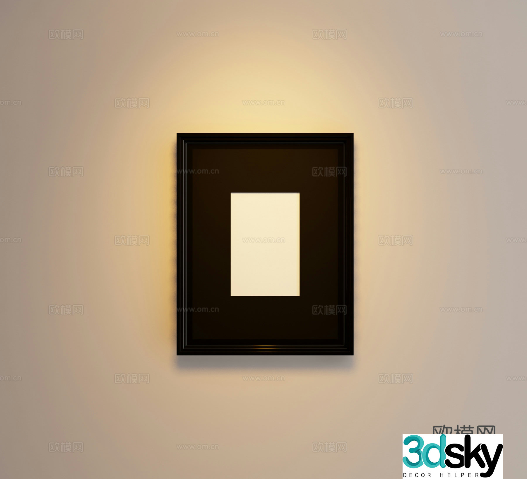 Modern hanging painting black and white decorative painting 3d model
