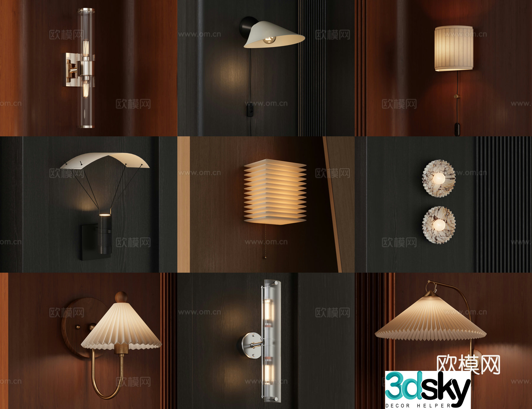 Medieval style wall lamp 3d model