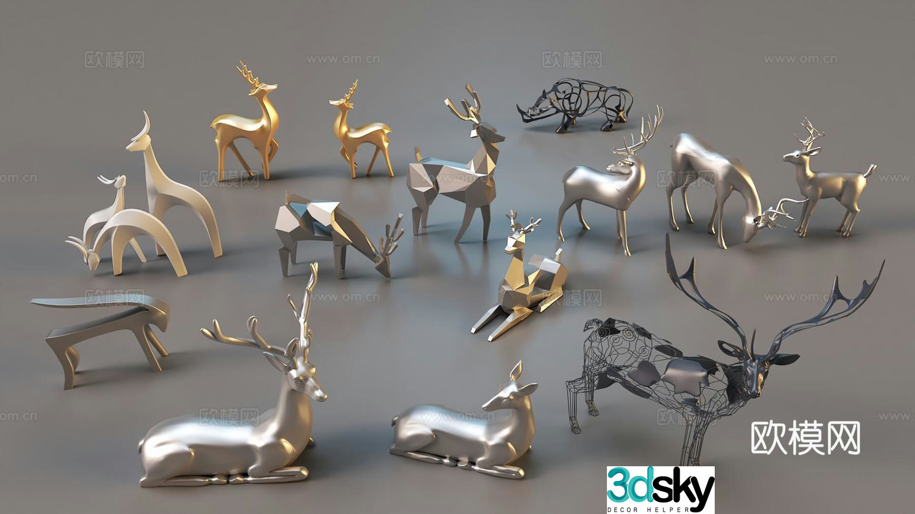 Deer sculpture 3d model
