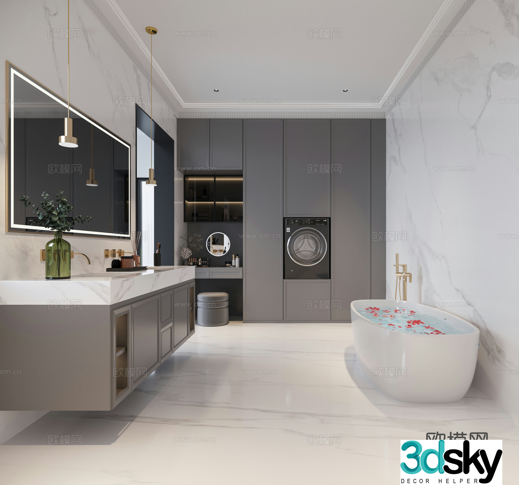 Modern bathroom bathroom 3d model