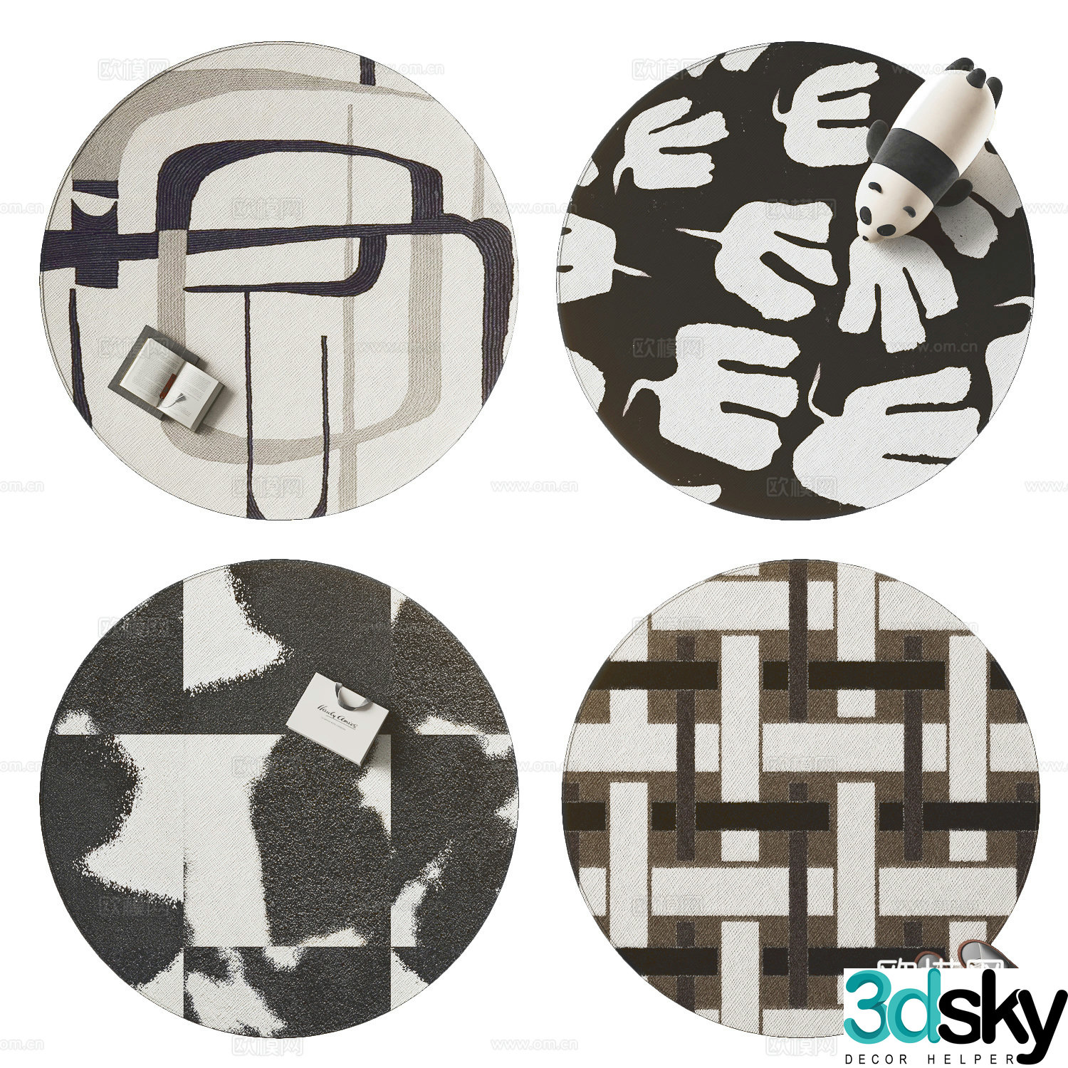 Modern round carpet 3d model