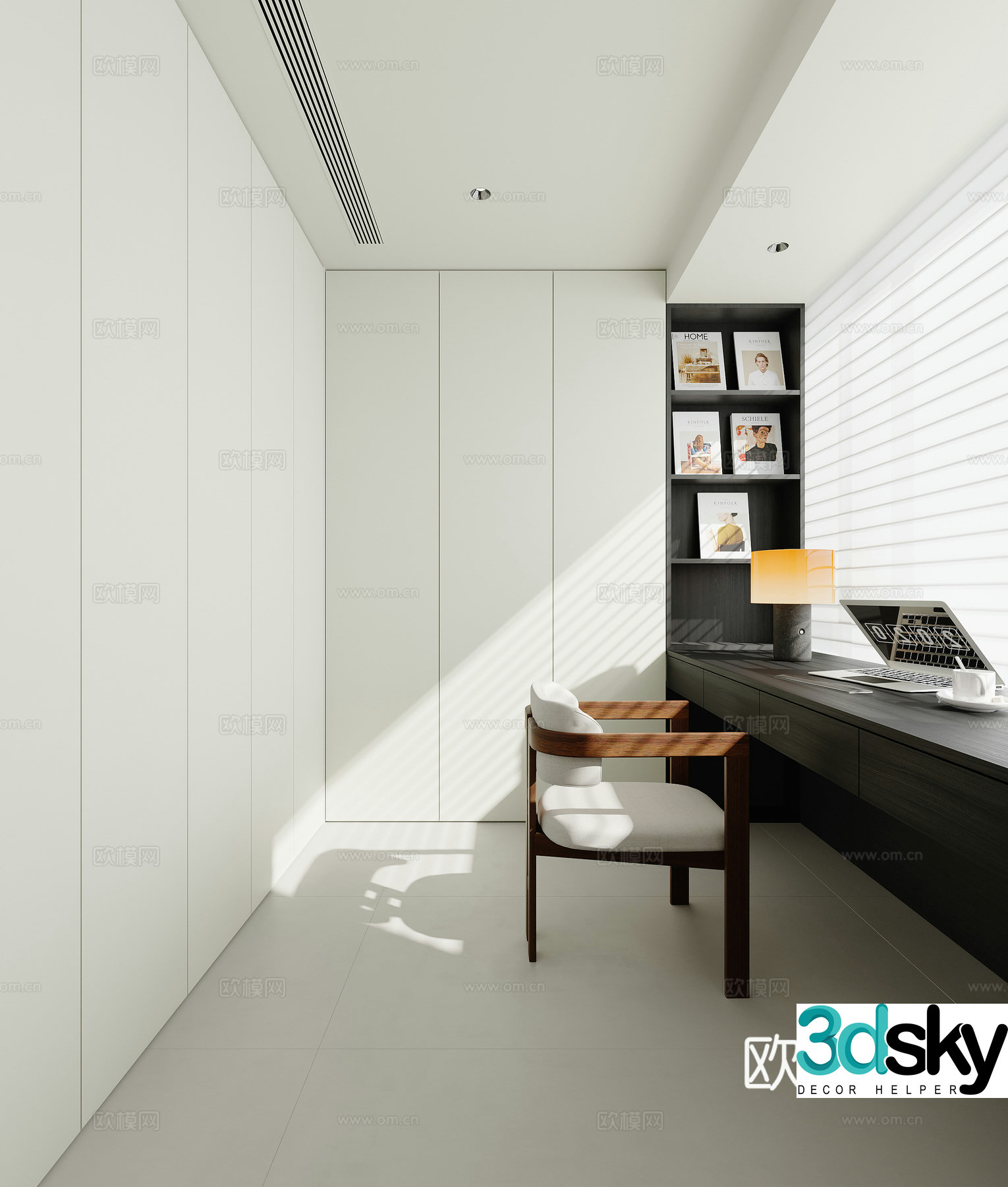 Modern study 3d model