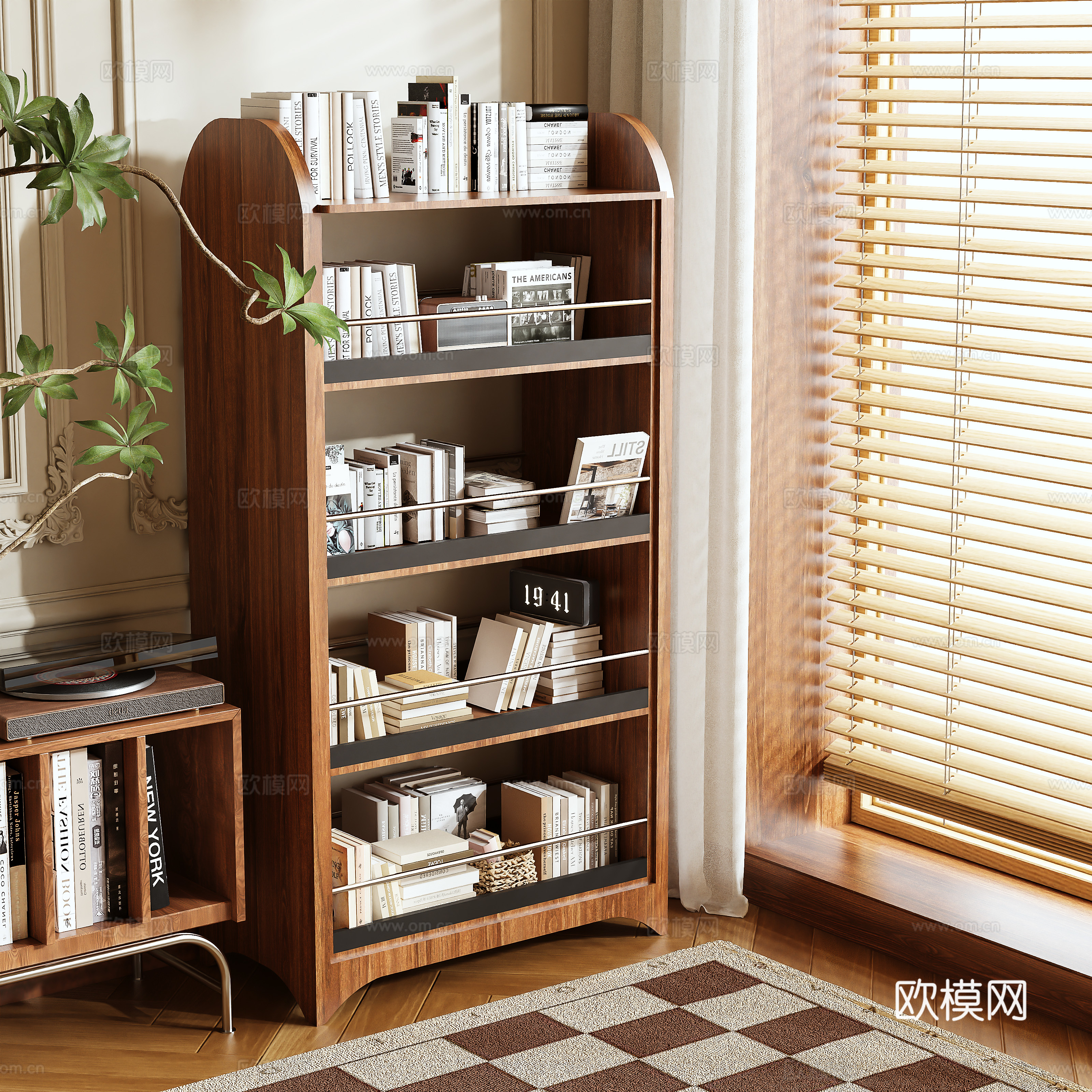 Middle-aged bookshelf 3D model
