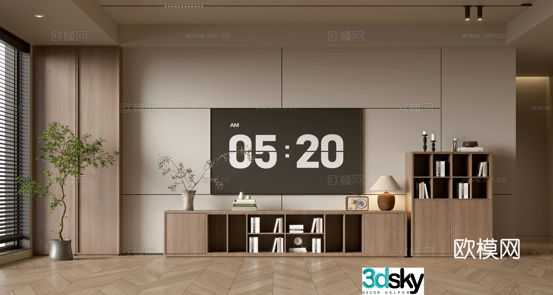 Wasabi TV background wall 3d model