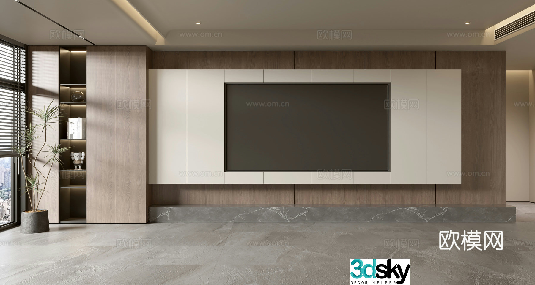 Wasabi TV background wall 3d model