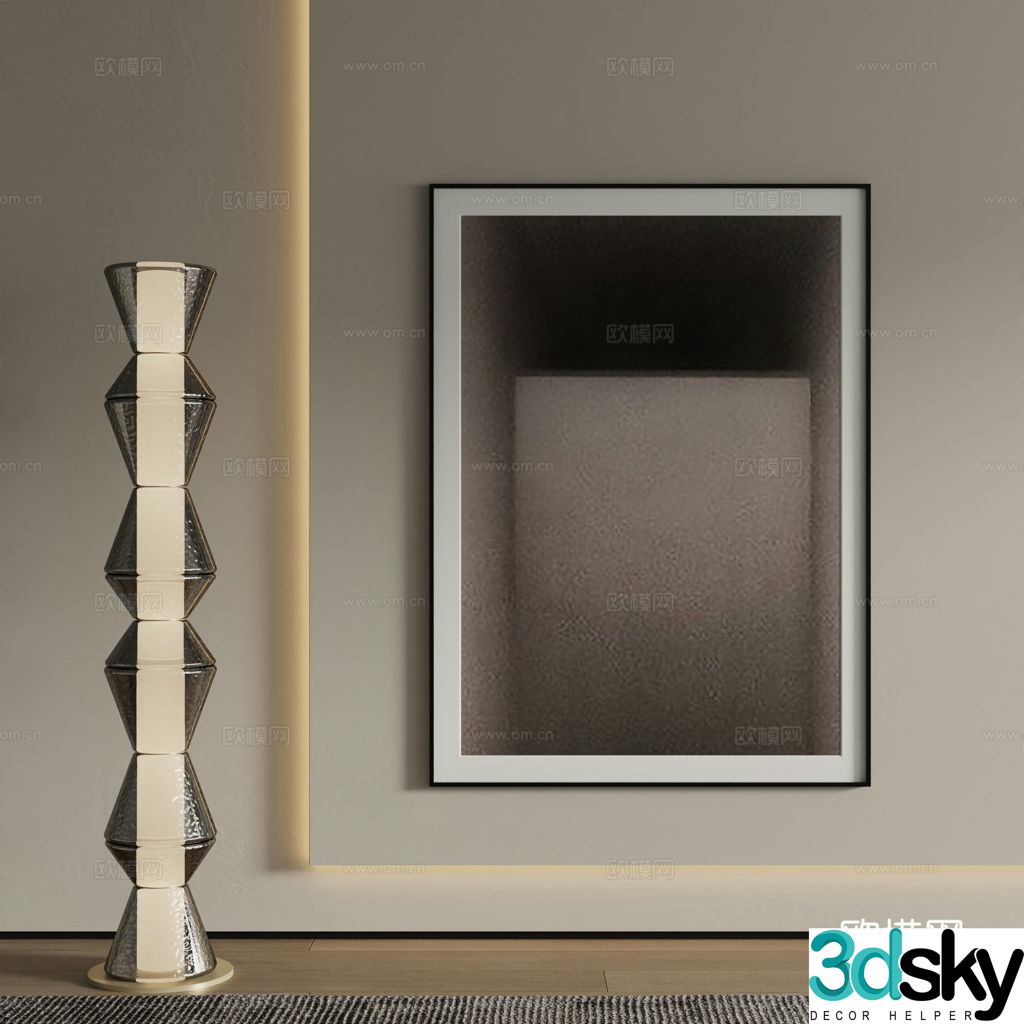 Modern abstract painting Decorative painting 3d model