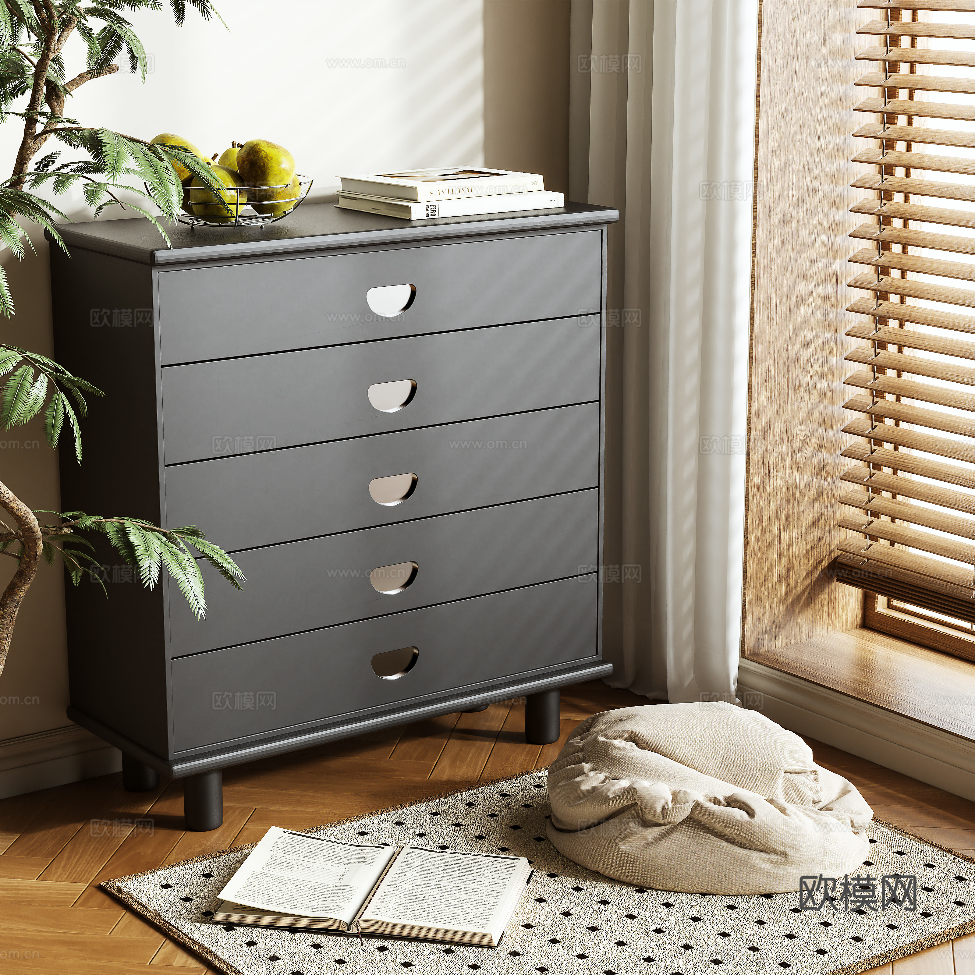 chest of drawers storage cabinet 3d model