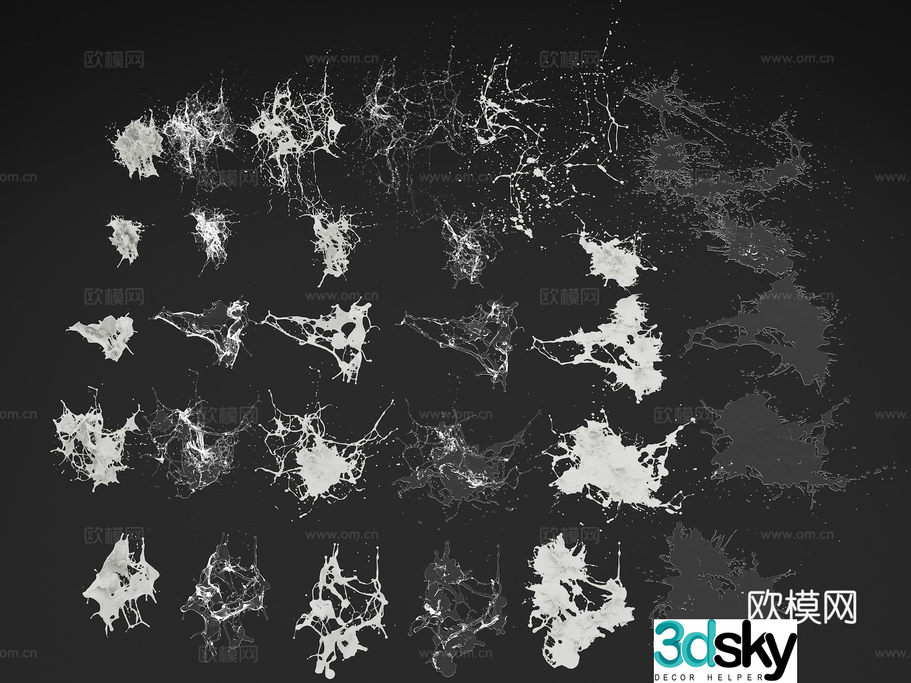 water splash water splash water spray water trace water water splash shape water splash milk 3d model